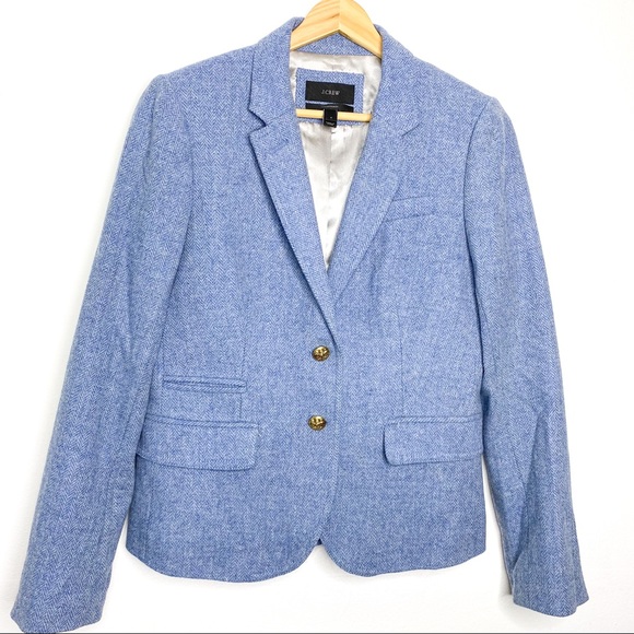 J. Crew Jackets & Blazers - J.Crew Blue Herringbone Wool Schoolboy Blazer